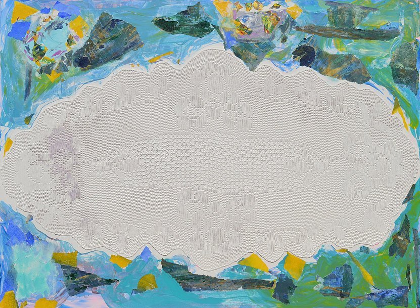 Aleksandra Durman 'Mati' (Acrylics, Textile & Paper on Canvas 92 x 122 cm) 2020