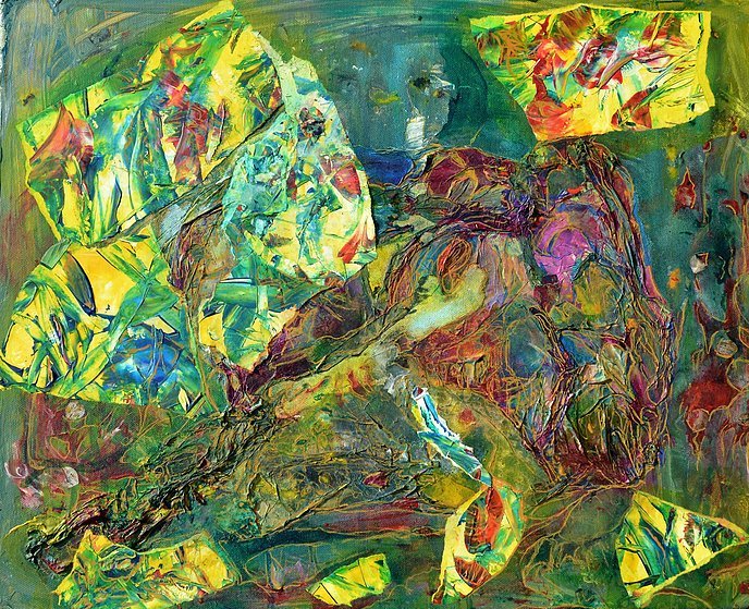 Aleksandra Durman 'City Bird' (Acrylics & Paper on Canvas 40 x 50 cm) 2019 'City Bird' (Acrylics & Paper on Canvas 40 x 50 cm) 2019