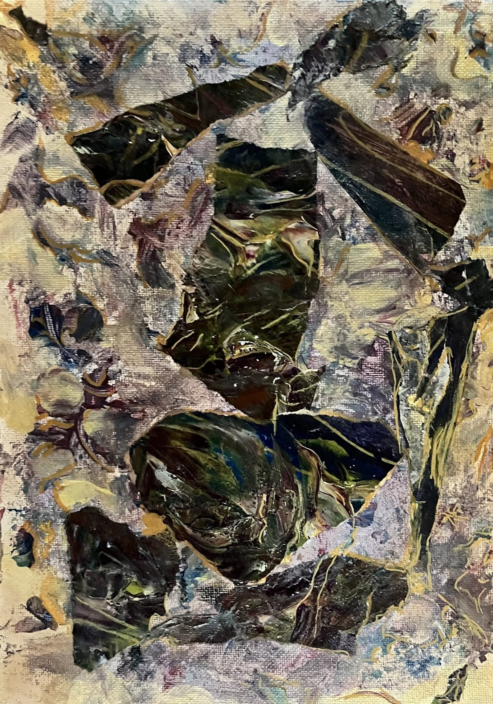 Aleksandra Durman 'Cat Playing Piano' (Acrylics & Paper on Canvas 30 x 26 cm) 2022