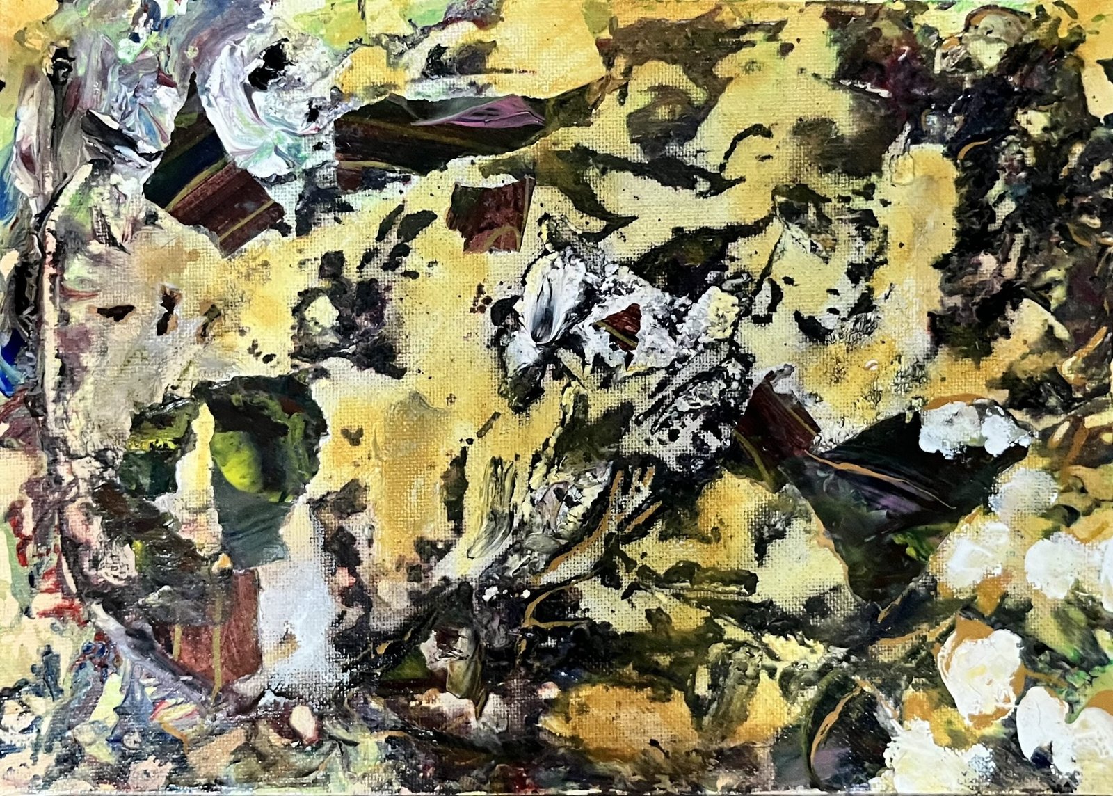 Aleksandra Durman 'Chocolates From Jupiter’ (Acrylics & Paper on Canvas 26 x 30 cm) 2022