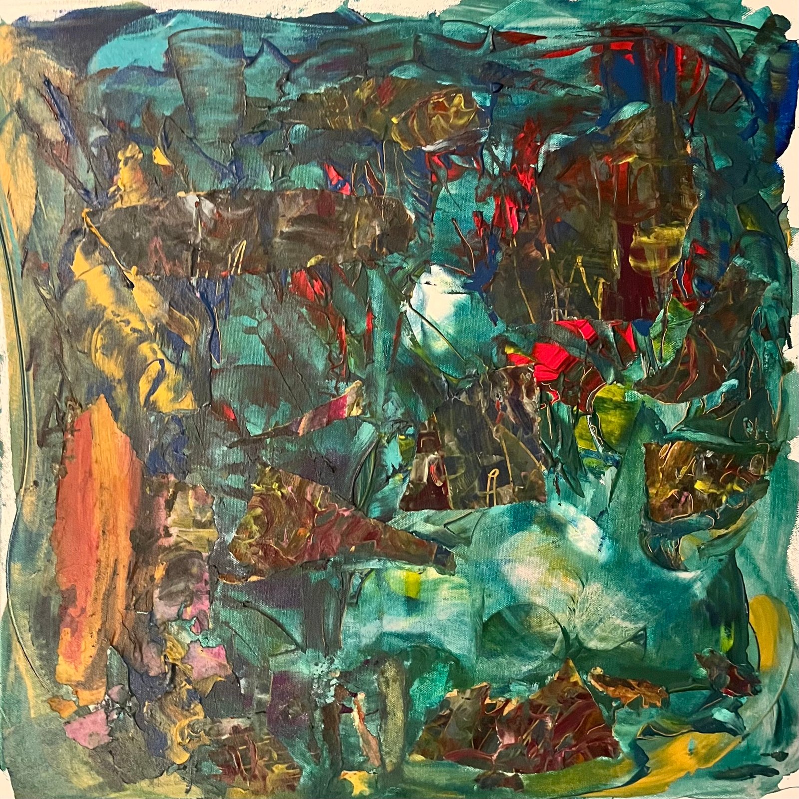 Aleksandra Durman 'Gwyrth' (Acrylics & Paper on Canvas 60 x 60 cm) 2022