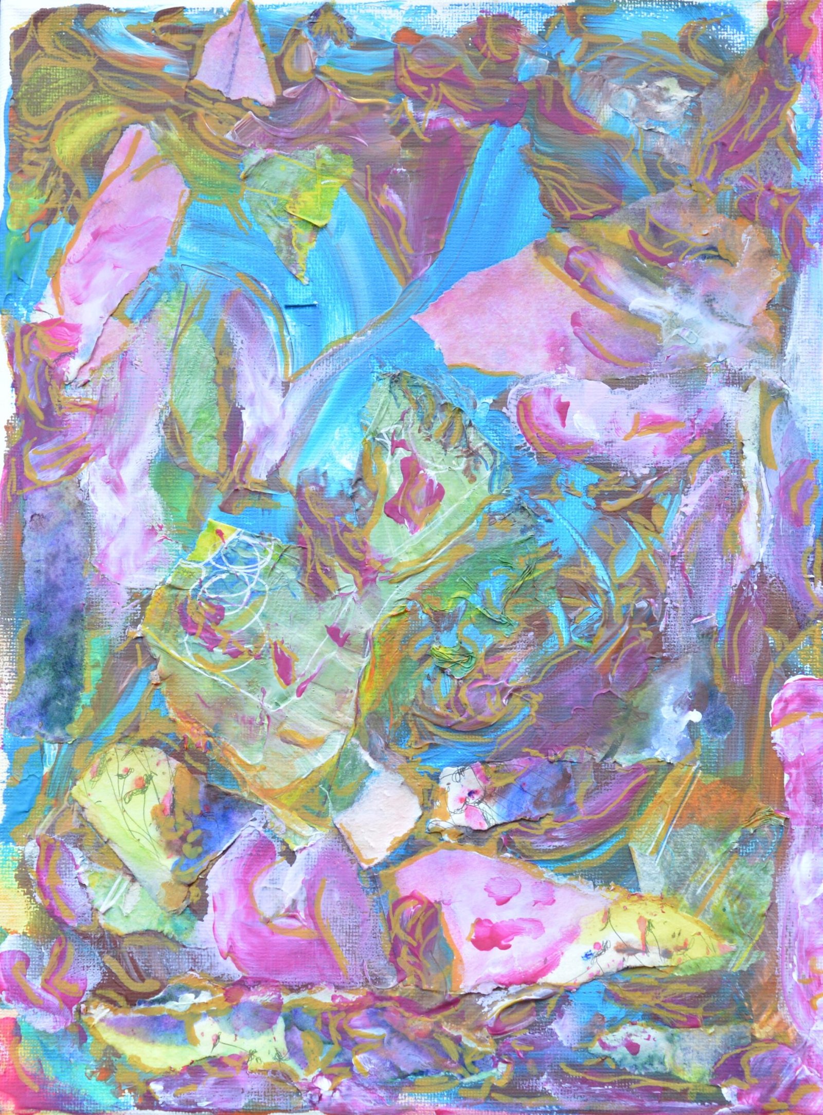 Aleksandra Durman 'Boka Breeze' (Acrylics & Paper on Canvas 30 x 23 cm) 2022