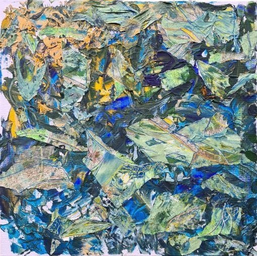 Aleksandra Durman 'Moments' (Acrylics & Paper on Canvas 40 x 40 cm) 2022