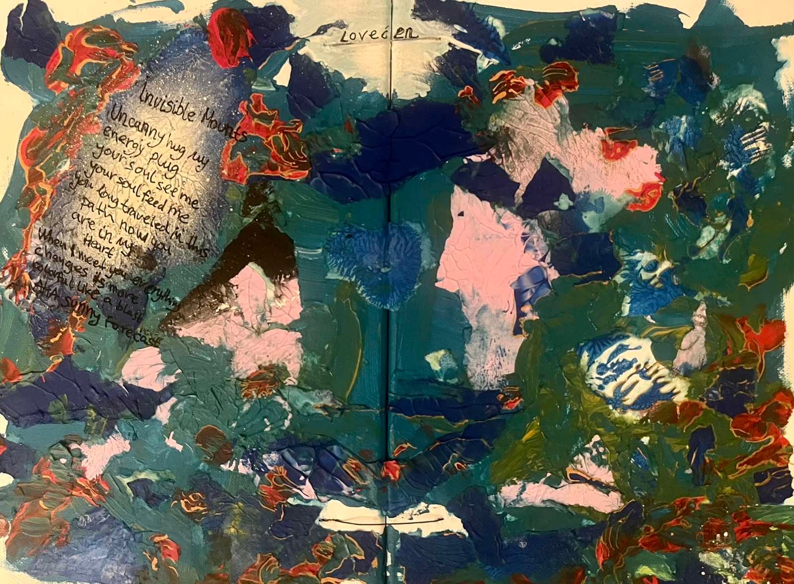 Aleksandra Durman 'Invisible Mount' (Acrylics on Canvas, Paper & Wire 30 x 30 cm) 2023