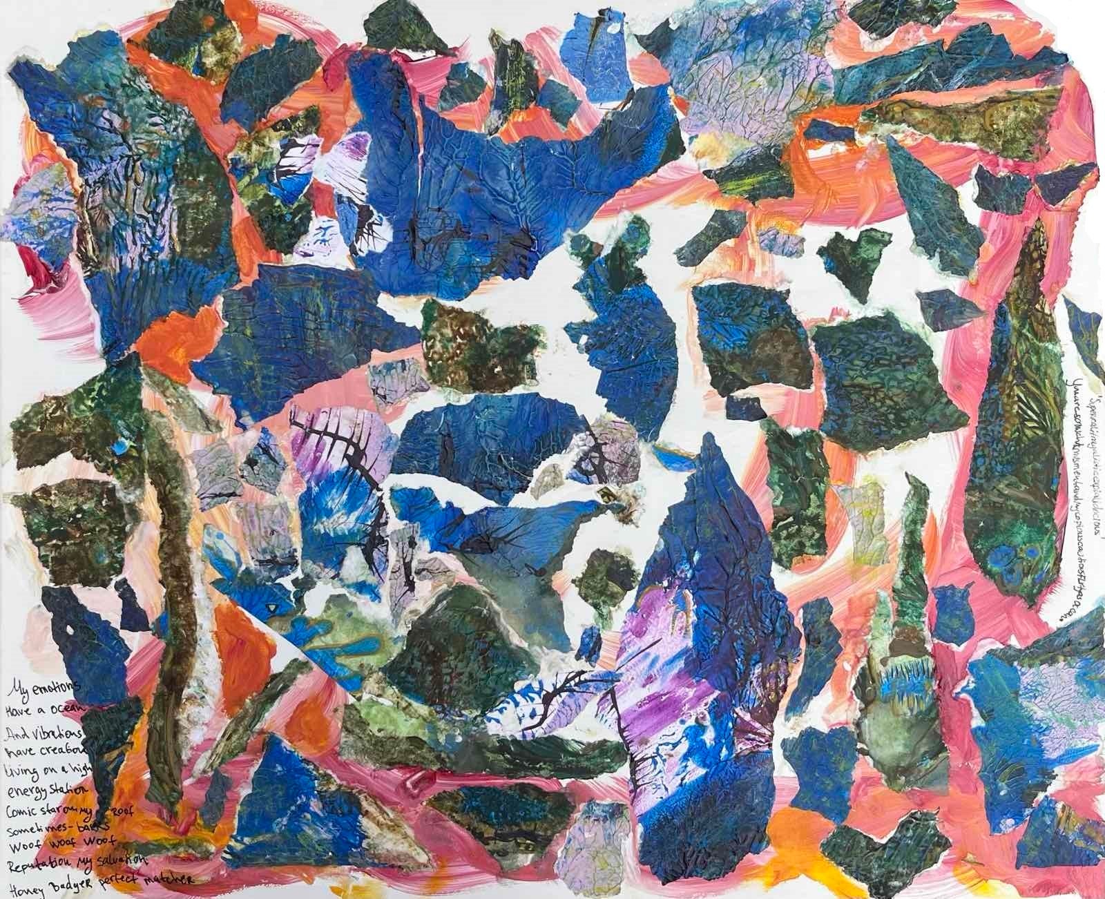 Supercalifragilisticexpialidocious (Acrylics & Paper on Canvas 60x 50 cm) 2023