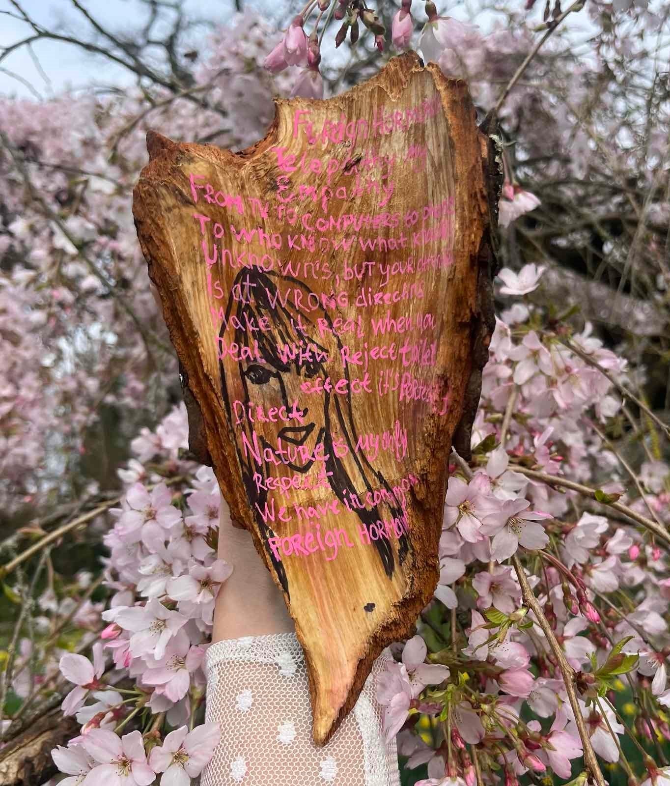 Aleksandra Durman 'Foreign Hormone' (Acrylics on Bark) 2024