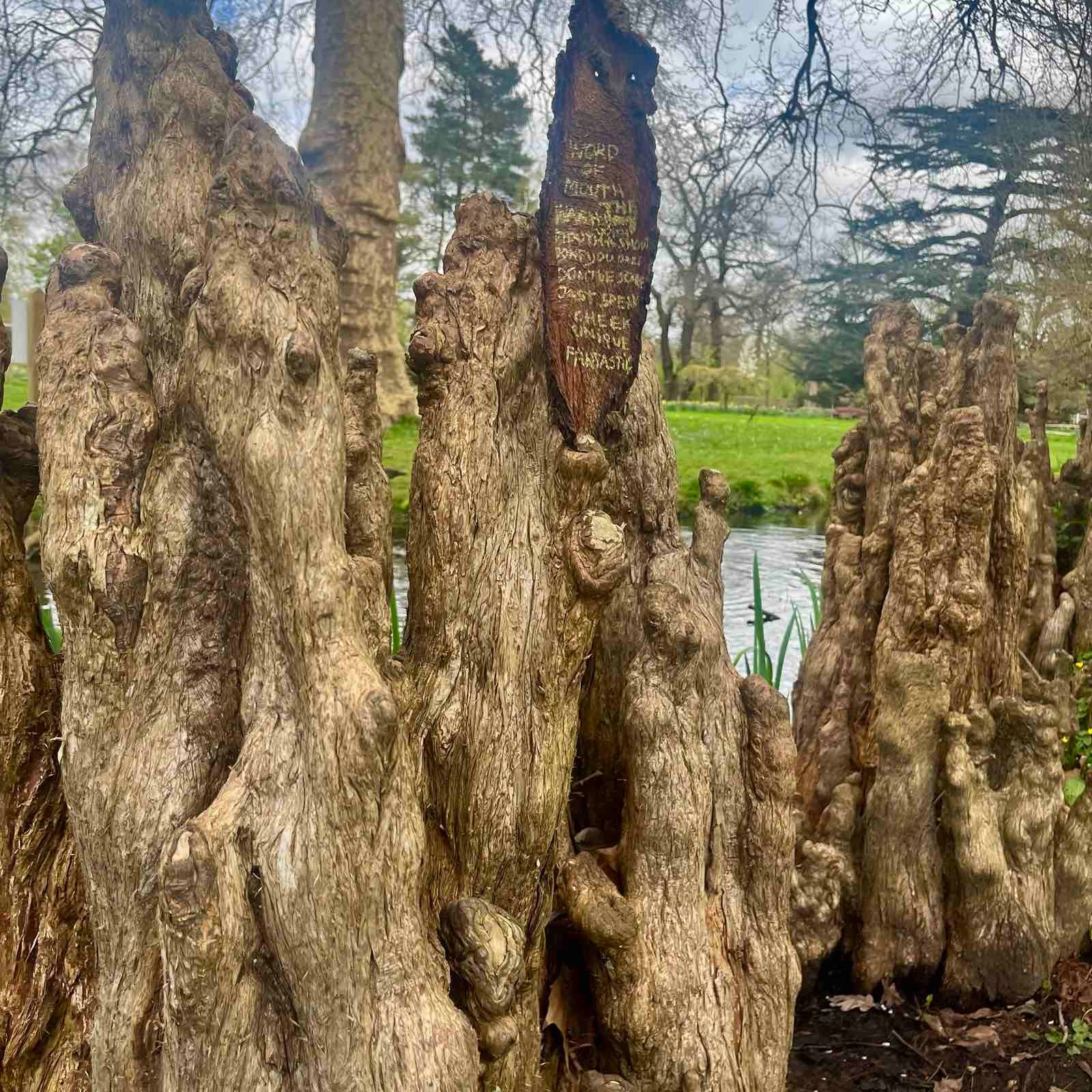 Aleksandra Durman - 'Word Of Mouth' (Acrylics on Bark) 2024